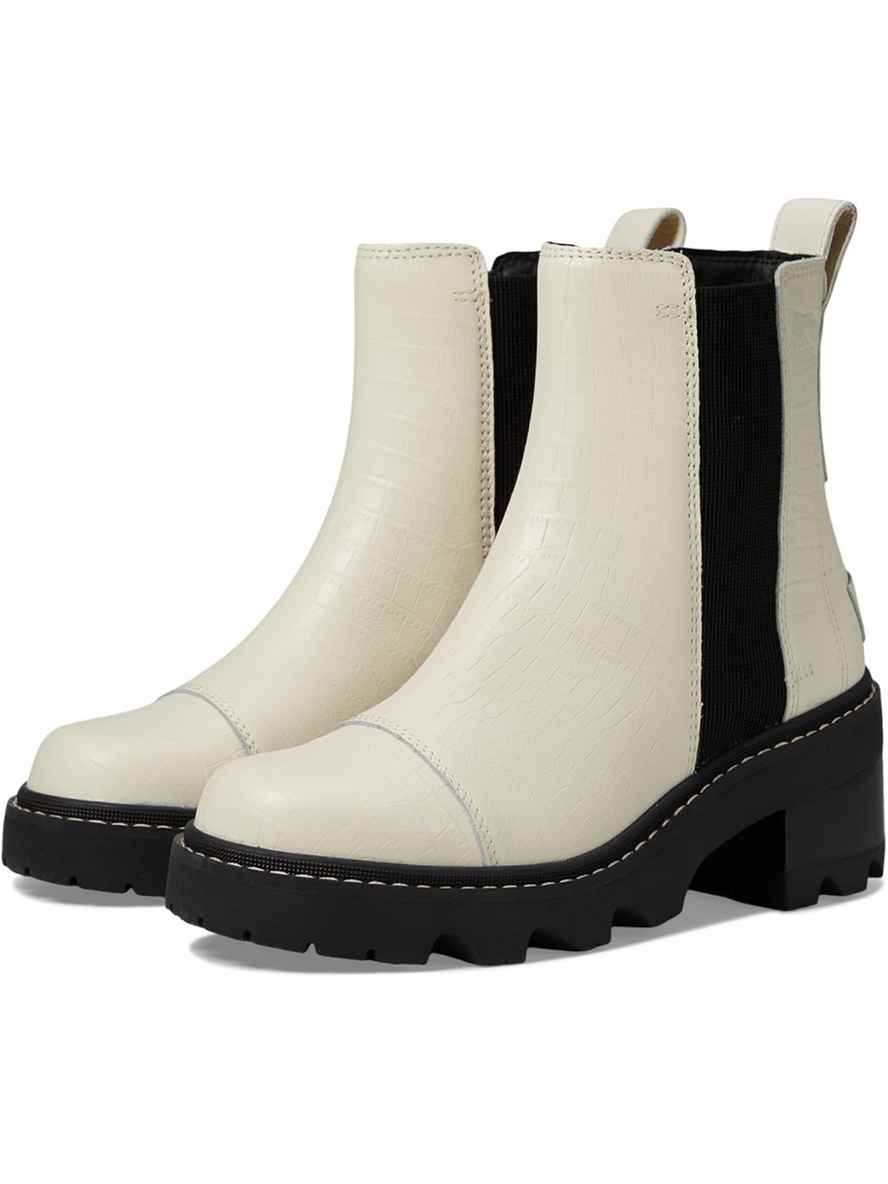 SOREL Women's Joan Now Chelsea Boot - Chalk, Black 7.5. 2142/10
